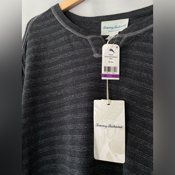 TOMMY BAHAMA SAN SALVATOR REVERSIBLE STRIPE SPLIT-NECK SHIRT - Picture 4 of 8